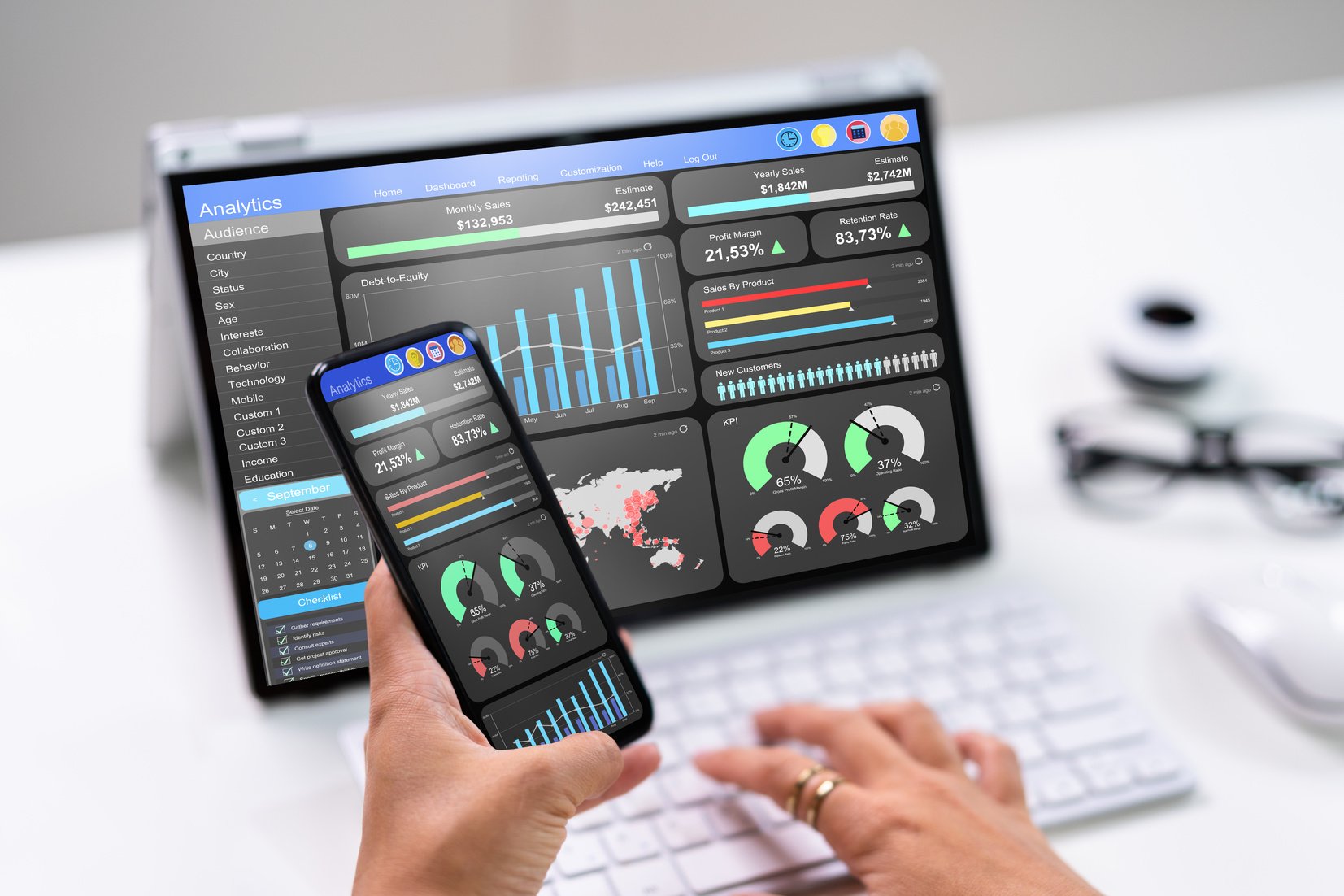 KPI Business Analytics Data Dashboard